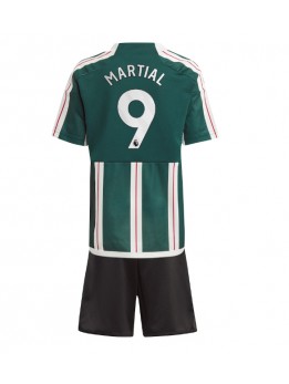 Manchester United Anthony Martial #9 Replika Borta Kläder Barn 2023-24 Kortärmad (+ byxor)